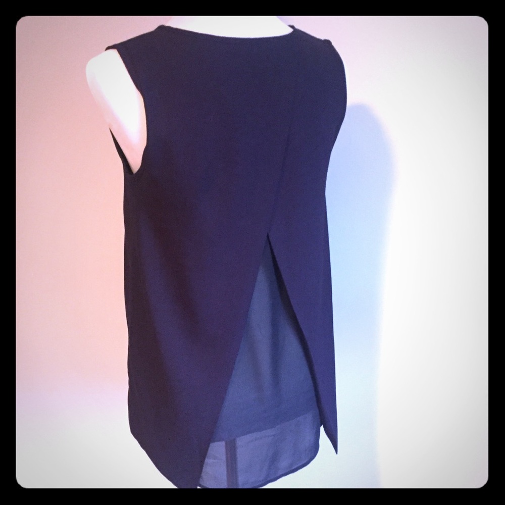 Navy Collective Concepts sheer back top size Small
